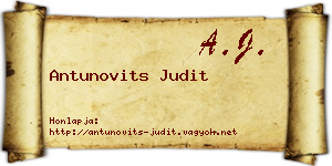 Antunovits Judit névjegykártya