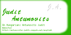 judit antunovits business card